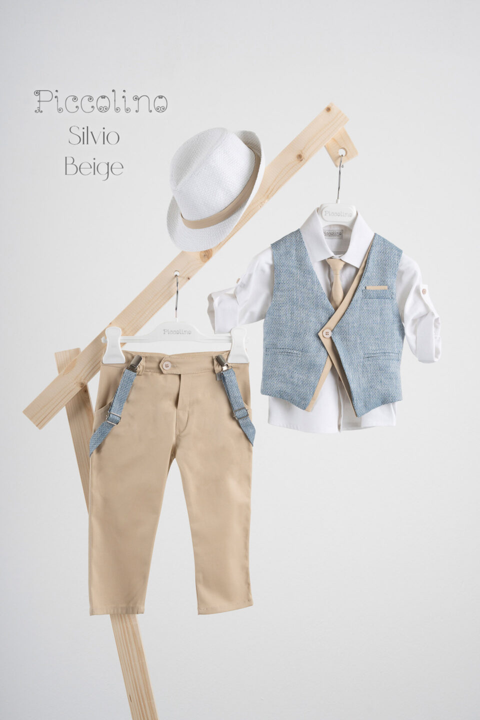 Βαπτιστικό κοστούμι Piccolino Silvio-22 σε χρώμα Beige