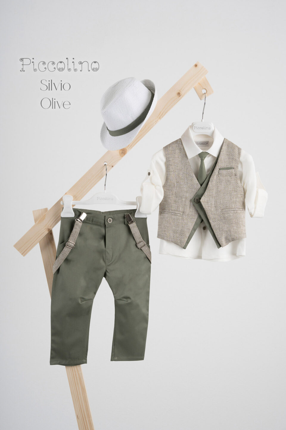 Βαπτιστικό κοστούμι Piccolino Silvio-22 σε χρώμα Olive