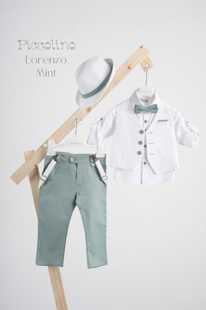 Βαπτιστικό κοστούμι Piccolino Lorenzo σε χρώμα Mint