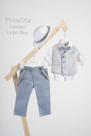 Βαπτιστικό κοστούμι Piccolino Gustavo σε χρώμα Light Blue