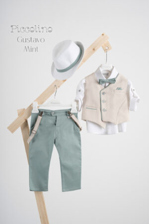 Βαπτιστικό κοστούμι Piccolino Gustavo σε χρώμα Mint