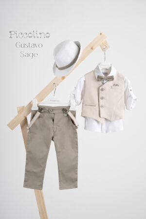 Βαπτιστικό κοστούμι Piccolino Gustavo σε χρώμα Sage