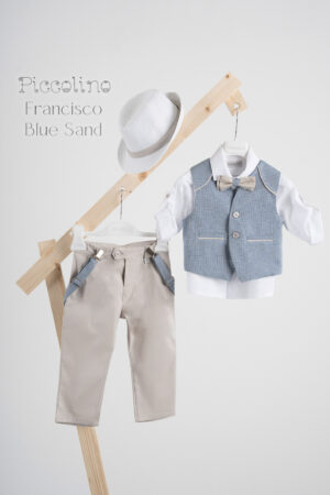 Βαπτιστικό κοστούμι Piccolino Francisco σε χρώμα blue-sand