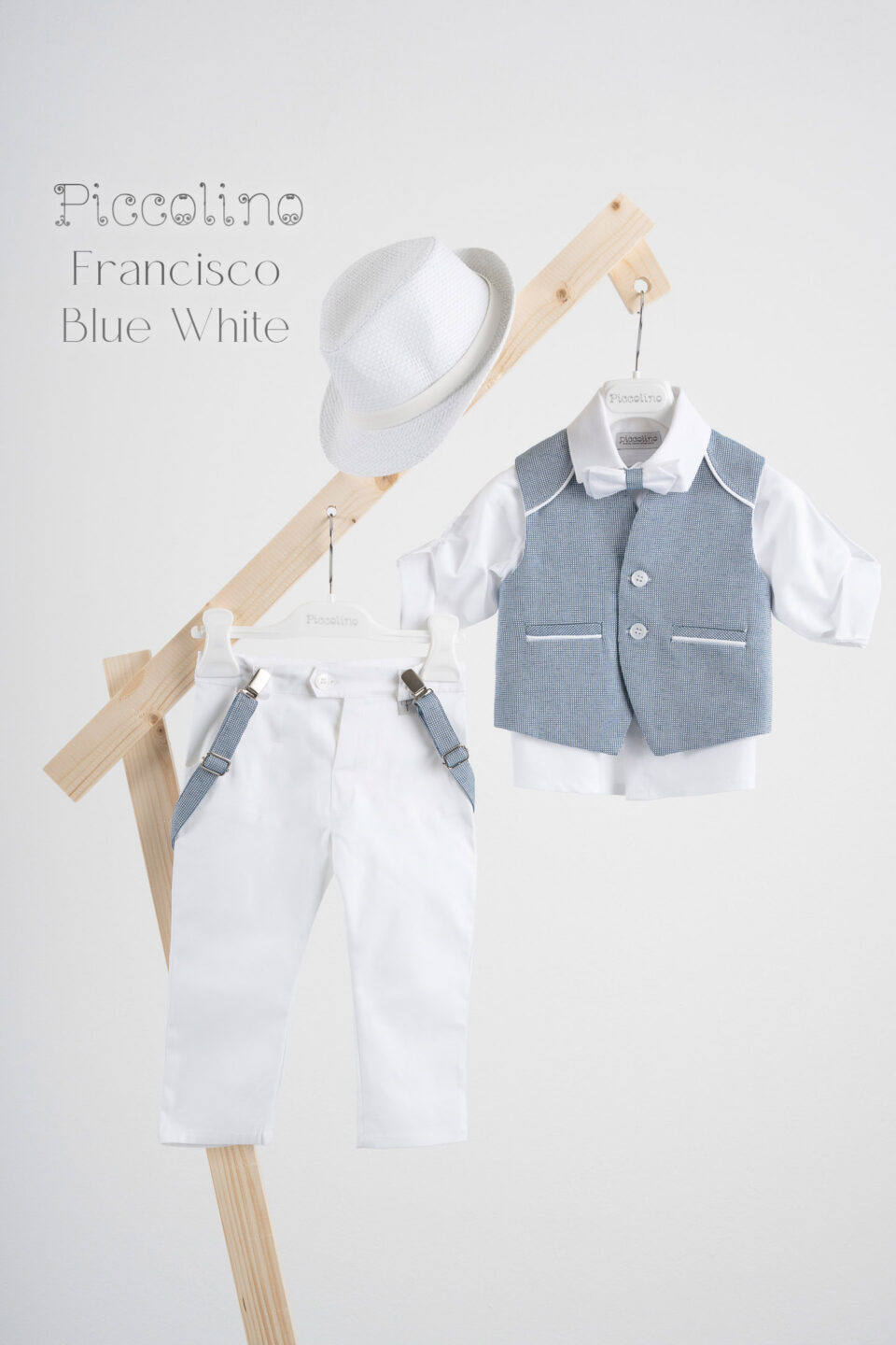 Βαπτιστικό κοστούμι Piccolino Francisco σε χρώμα blue-white