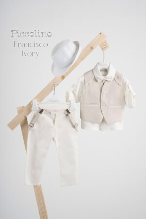 Βαπτιστικό κοστούμι Piccolino Francisco σε χρώμα Ivory