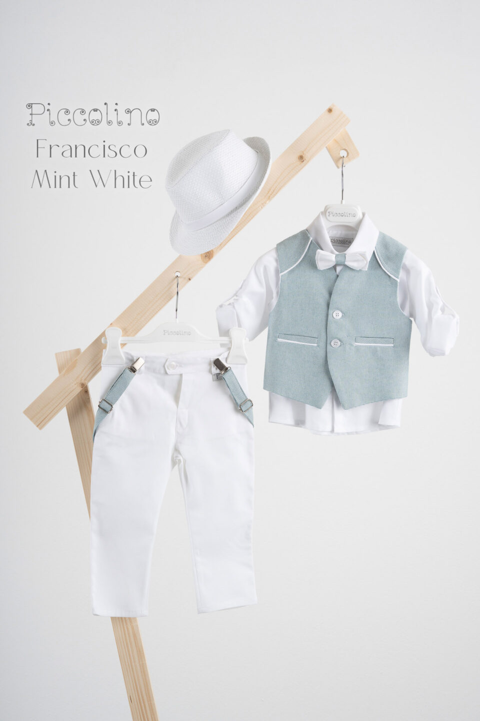 Βαπτιστικό κοστούμι Piccolino Francisco σε χρώμα mint-white