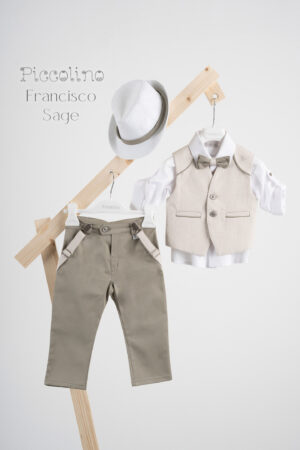 Βαπτιστικό κοστούμι Piccolino Francisco σε χρώμα Sage