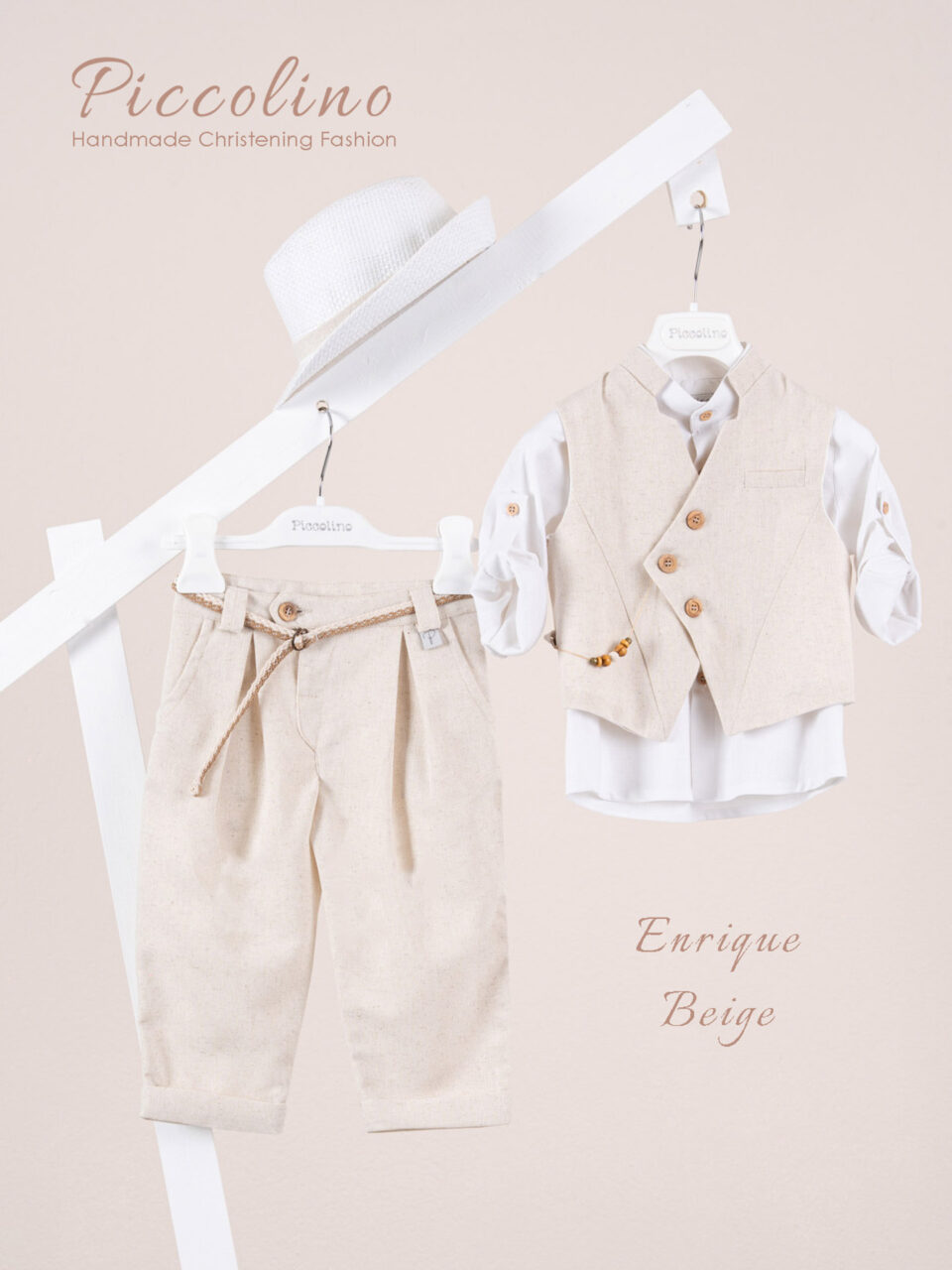 Βαπτιστικό κοστούμι Piccolino Enrique σε χρώμα Beige