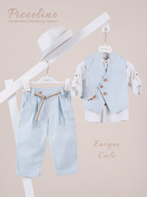 Βαπτιστικό κοστούμι Piccolino Enrique σε χρώμα Ciele