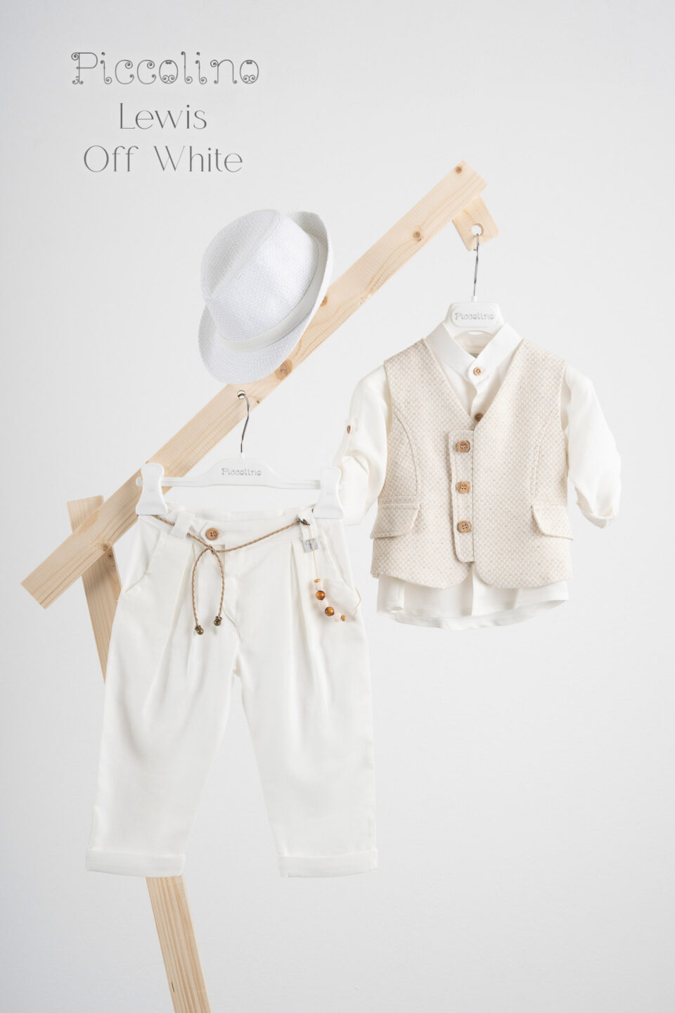 Βαπτιστικό κοστούμι Piccolino Lewis σε χρώμα Off white