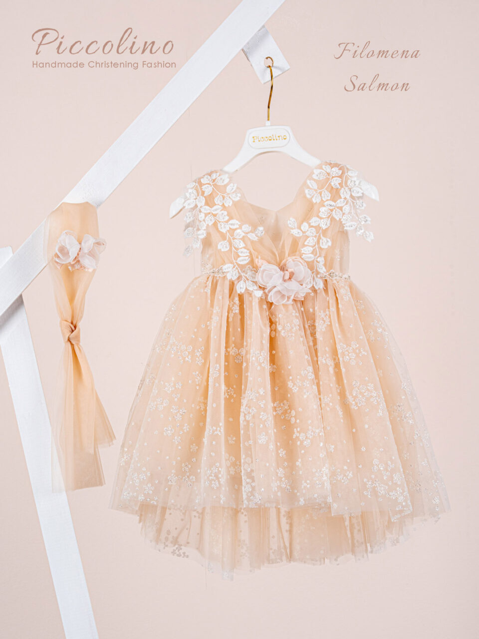 Βαπτιστικό φόρεμα Piccolino Filomena Salmon