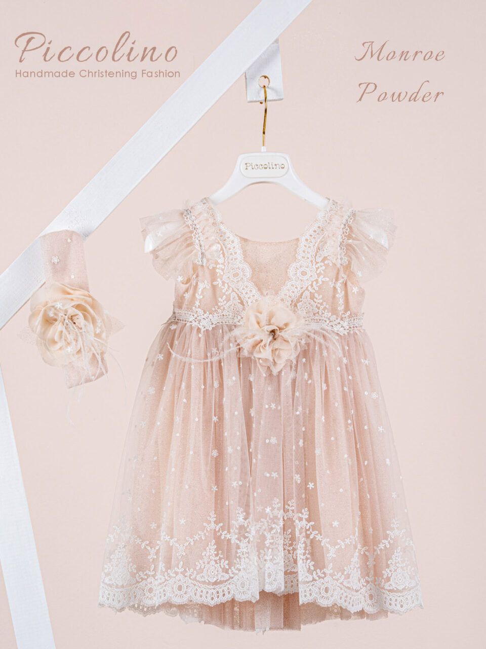 Βαπτιστικό φόρεμα Piccolino Monroe Powder