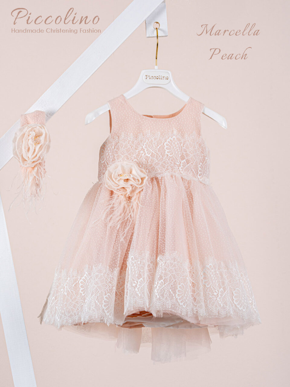 Βαπτιστικό φόρεμα Piccolino Marcella Peach