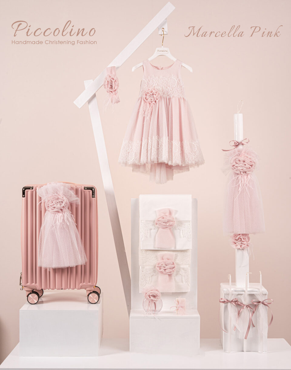 Πακέτο βάπτισης για κορίτσι Piccolino Marcella pink