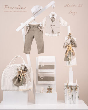 Πακέτο βάπτισης για αγόρι Piccolino Andre sage