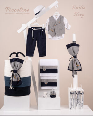 Πακέτο βάπτισης για αγόρι Piccolino Emilio navy