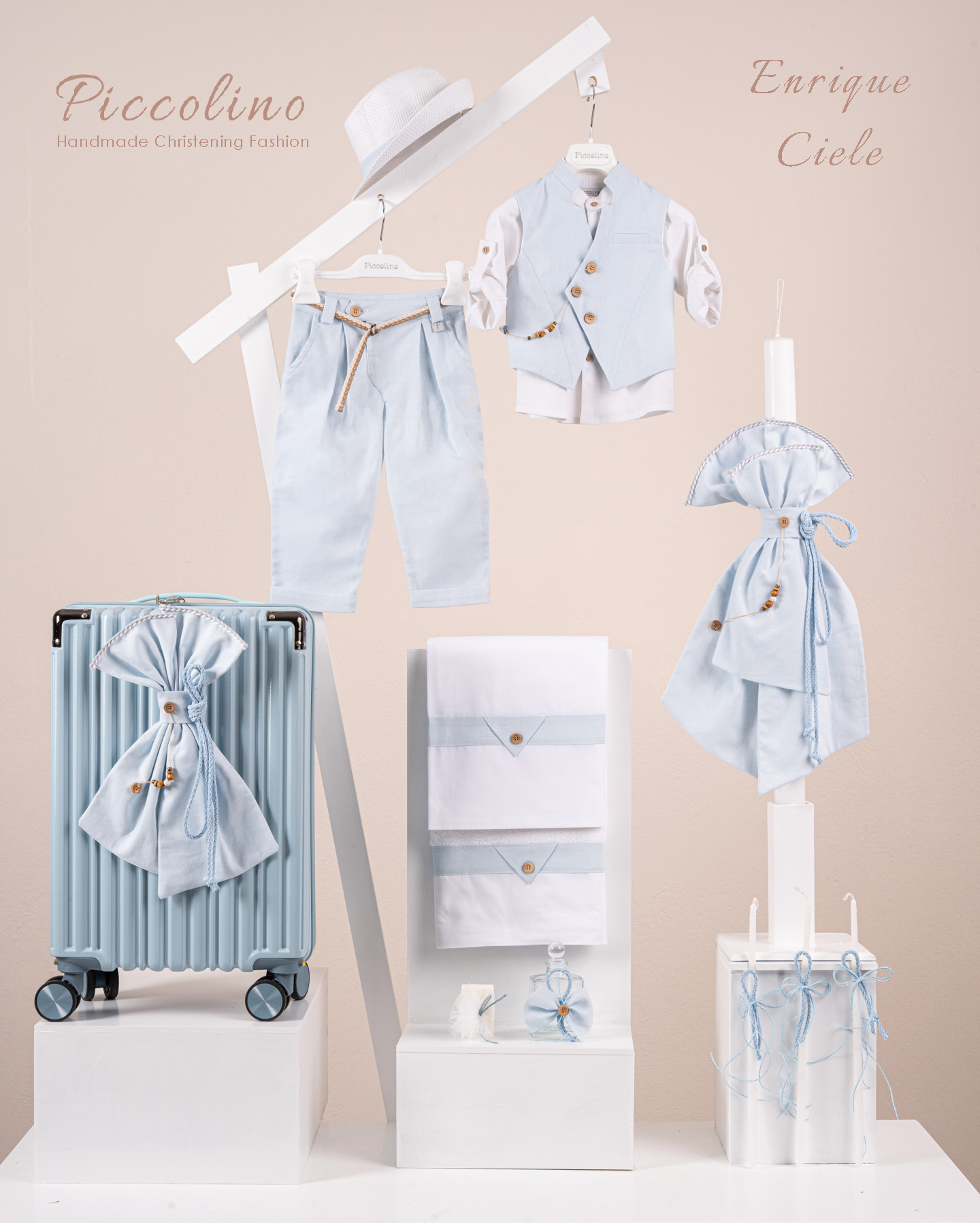 Πακέτο βάπτισης για αγόρι Piccolino Enrique ciele