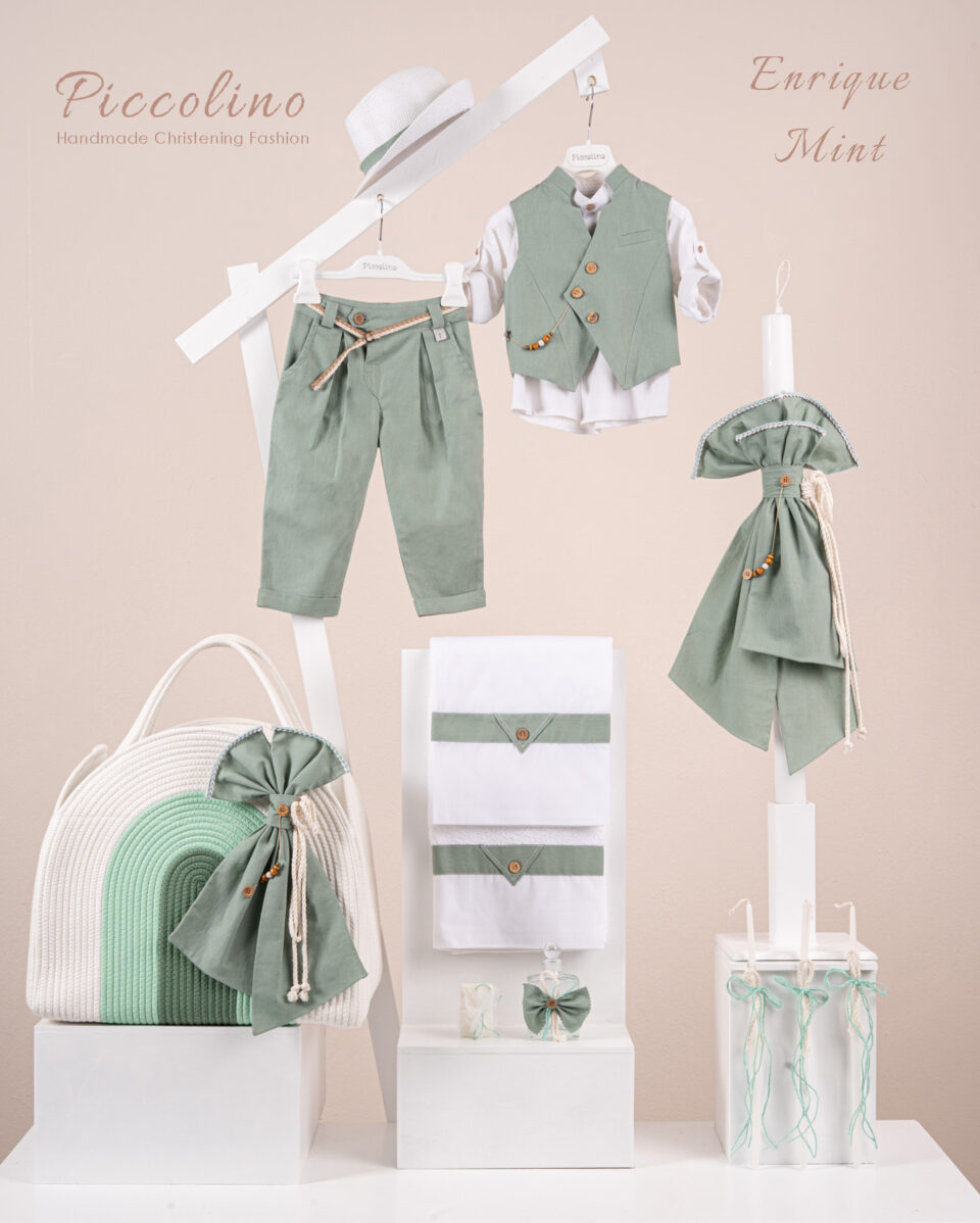 Πακέτο βάπτισης για αγόρι Piccolino Enrique mint