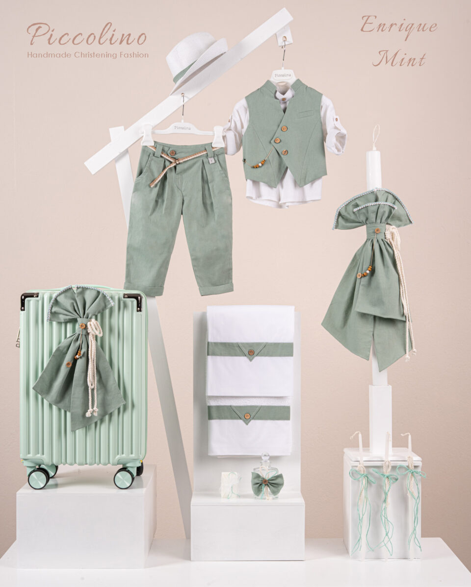 Πακέτο βάπτισης για αγόρι Piccolino Enrique mint
