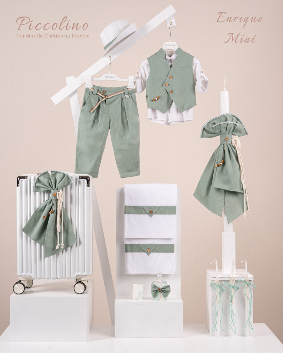 Πακέτο βάπτισης για αγόρι Piccolino Enrique mint