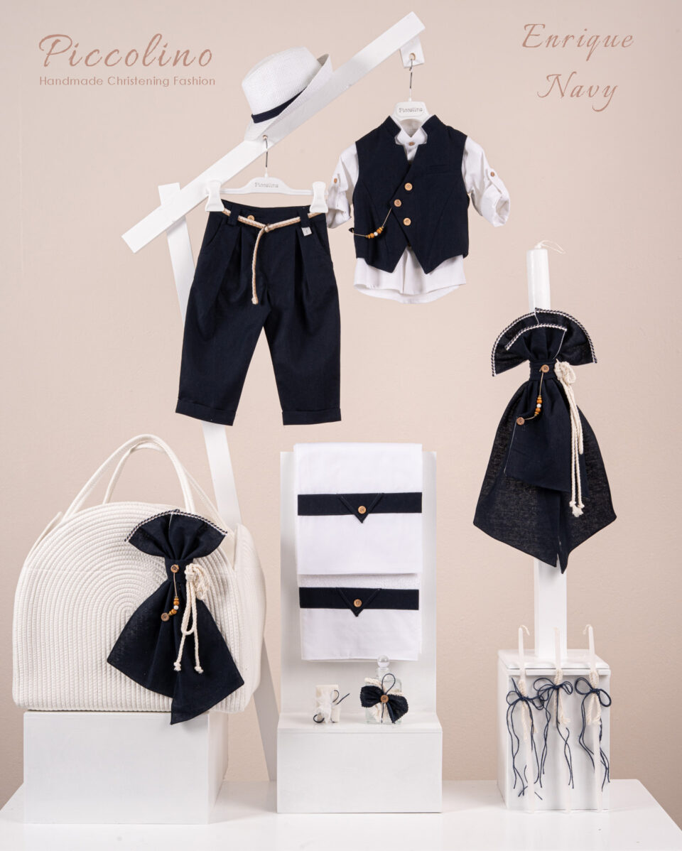 Πακέτο βάπτισης για αγόρι Piccolino Enrique navy