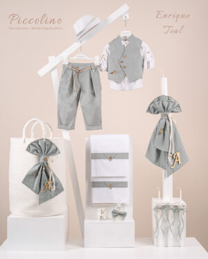 Πακέτο βάπτισης για αγόρι Piccolino Enrique teal