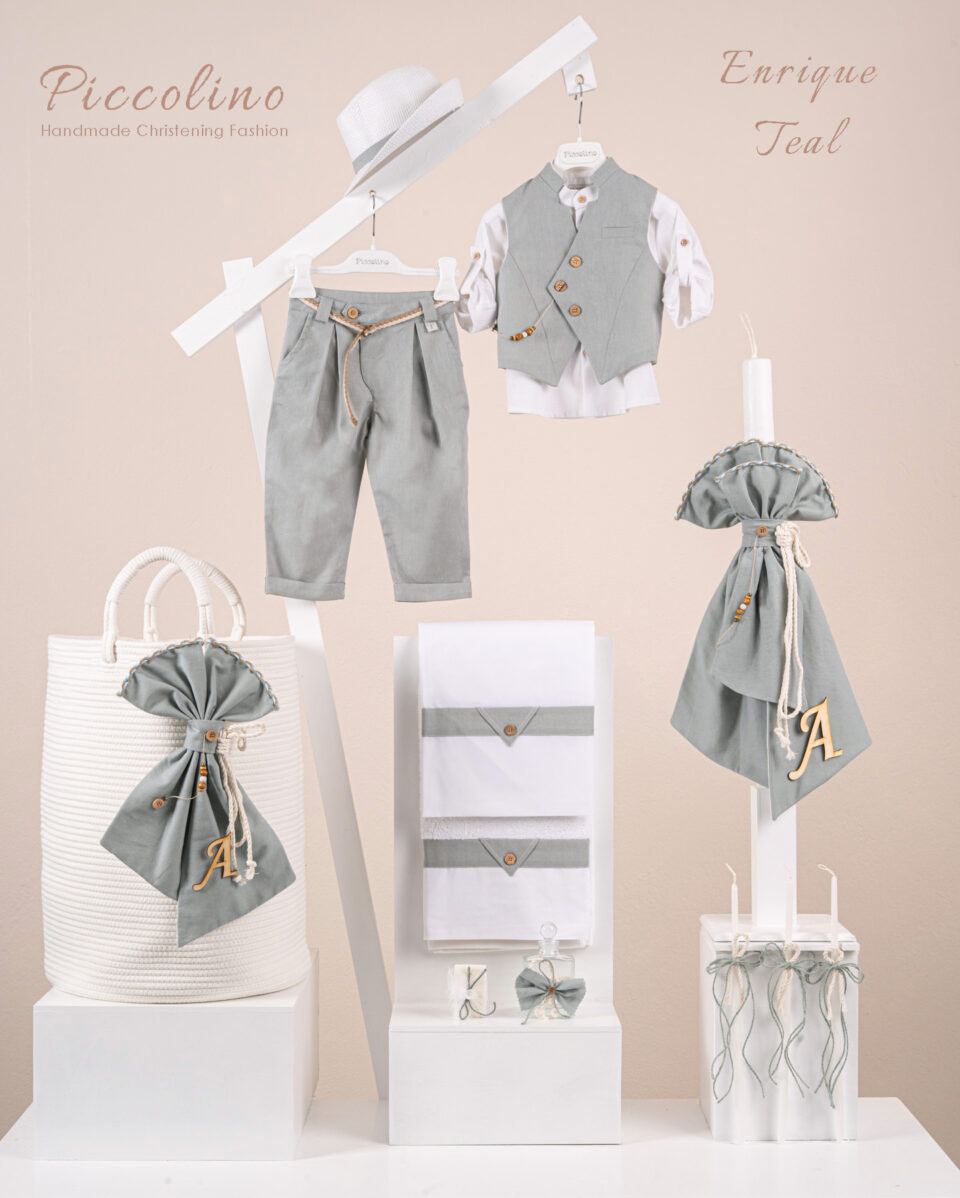 Πακέτο βάπτισης για αγόρι Piccolino Enrique teal