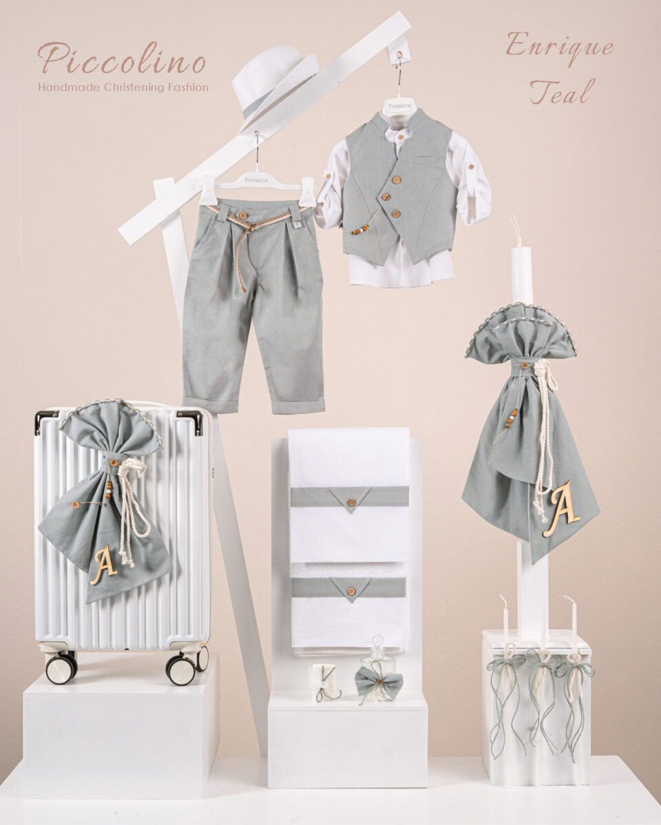 Πακέτο βάπτισης για αγόρι Piccolino Enrique teal
