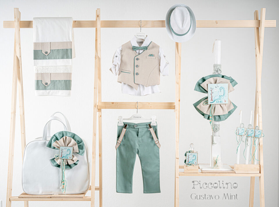 Πακέτο βάπτισης για αγόρι Piccolino Gustavo mint