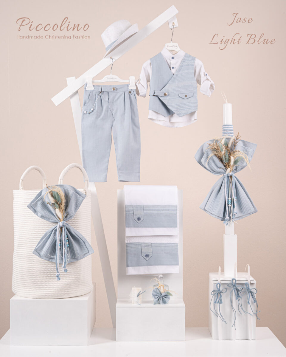 Πακέτο βάπτισης για αγόρι Piccolino Jose light blue