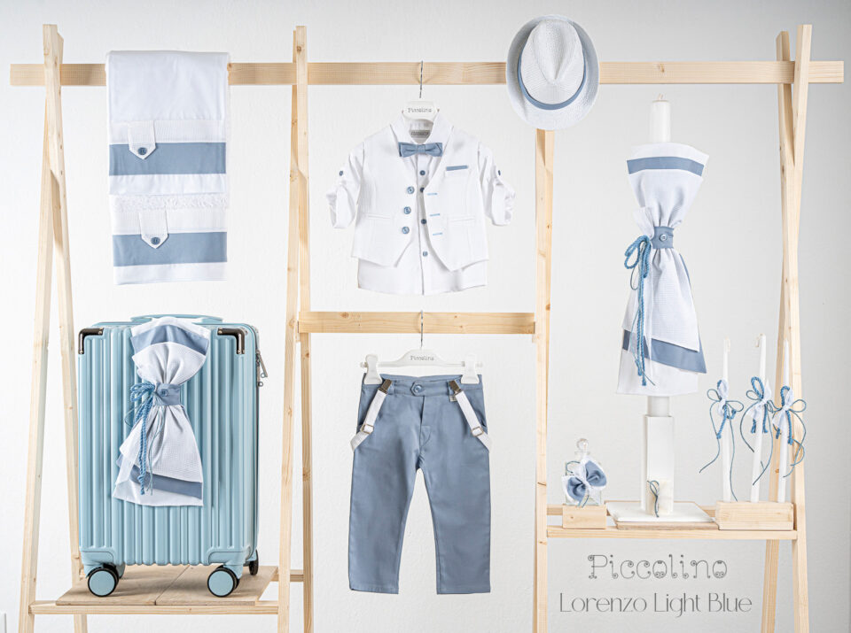 Πακέτο βάπτισης για αγόρι Piccolino Lorenzo light blue