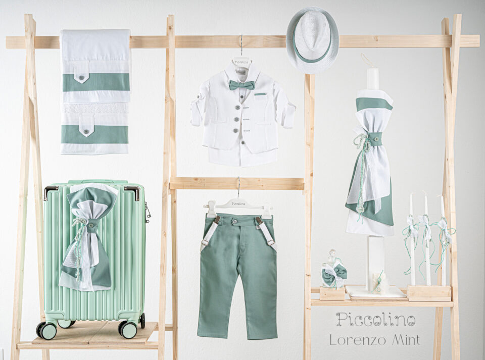 Πακέτο βάπτισης για αγόρι Piccolino Lorenzo mint