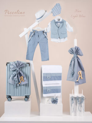 Πακέτο βάπτισης για αγόρι Piccolino Nico light blue
