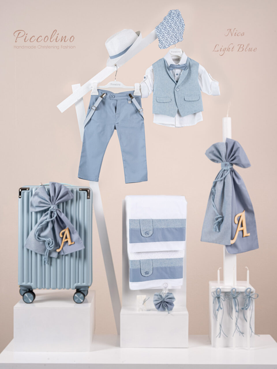Πακέτο βάπτισης για αγόρι Piccolino Nico light blue