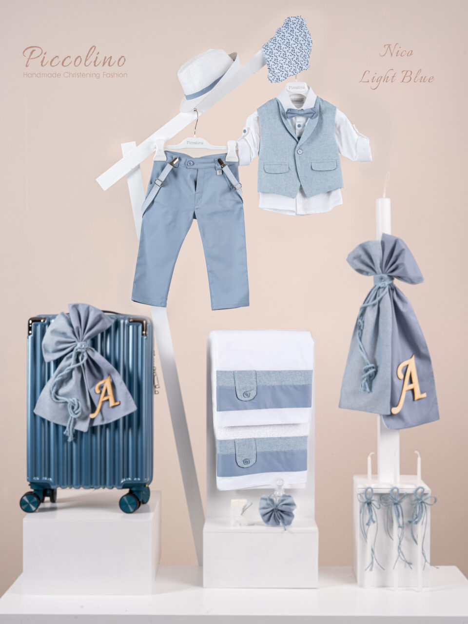 Πακέτο βάπτισης για αγόρι Piccolino Nico light blue