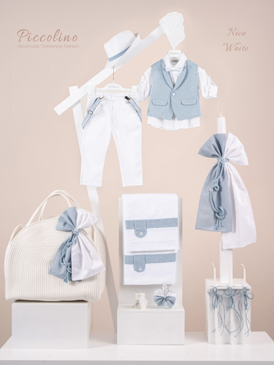 Πακέτο βάπτισης για αγόρι Piccolino Nico white
