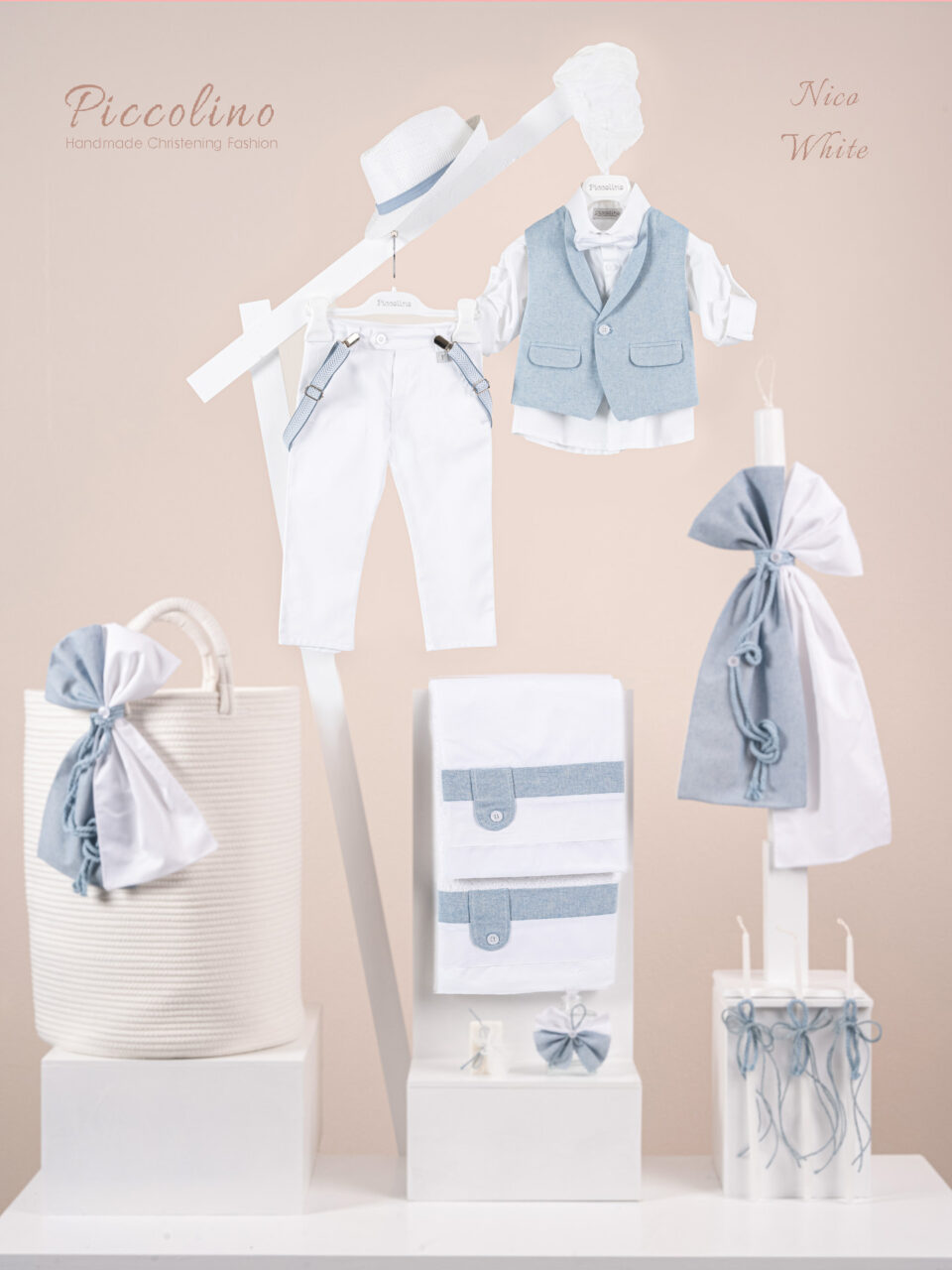 Πακέτο βάπτισης για αγόρι Piccolino Nico white