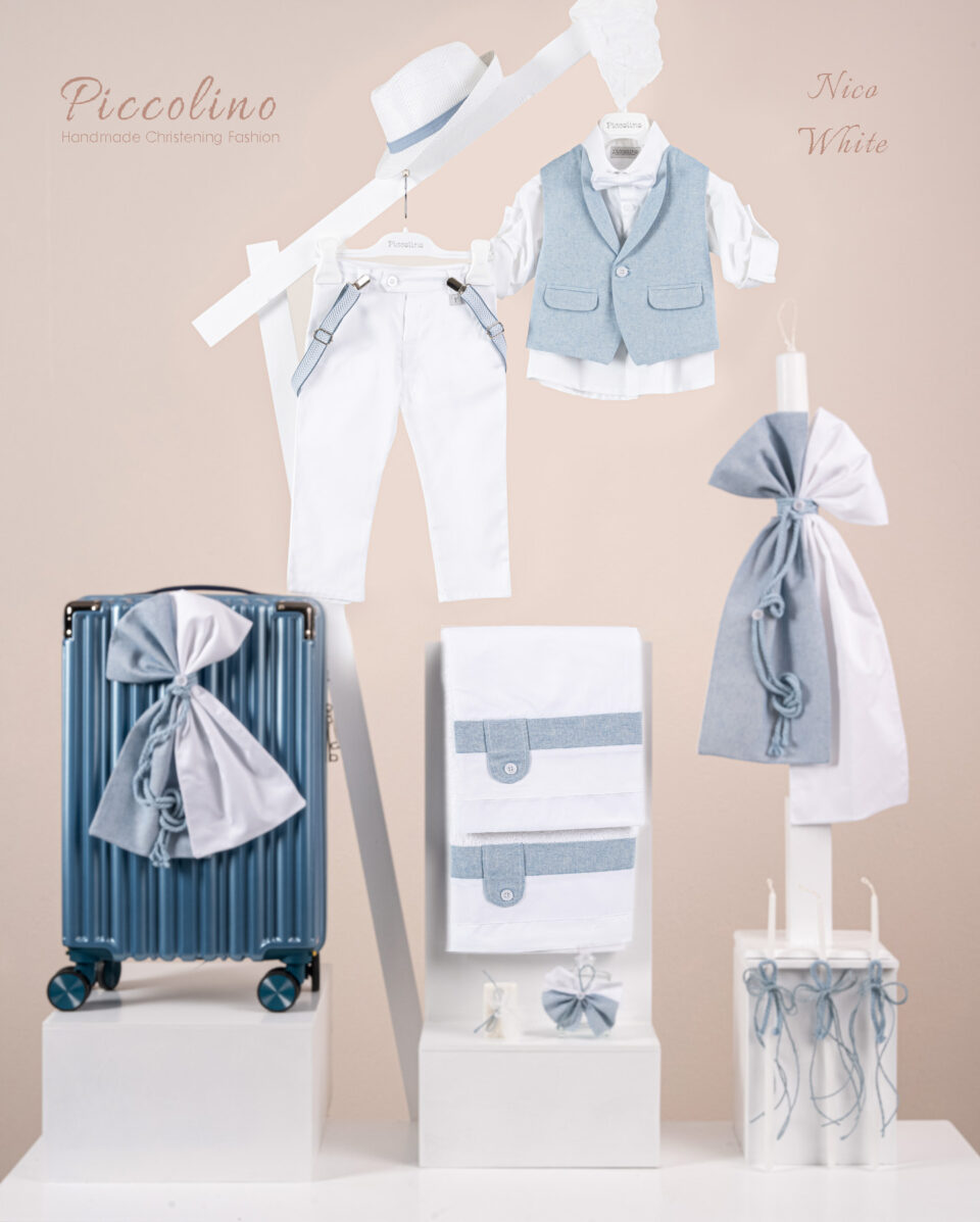 Πακέτο βάπτισης για αγόρι Piccolino Nico white