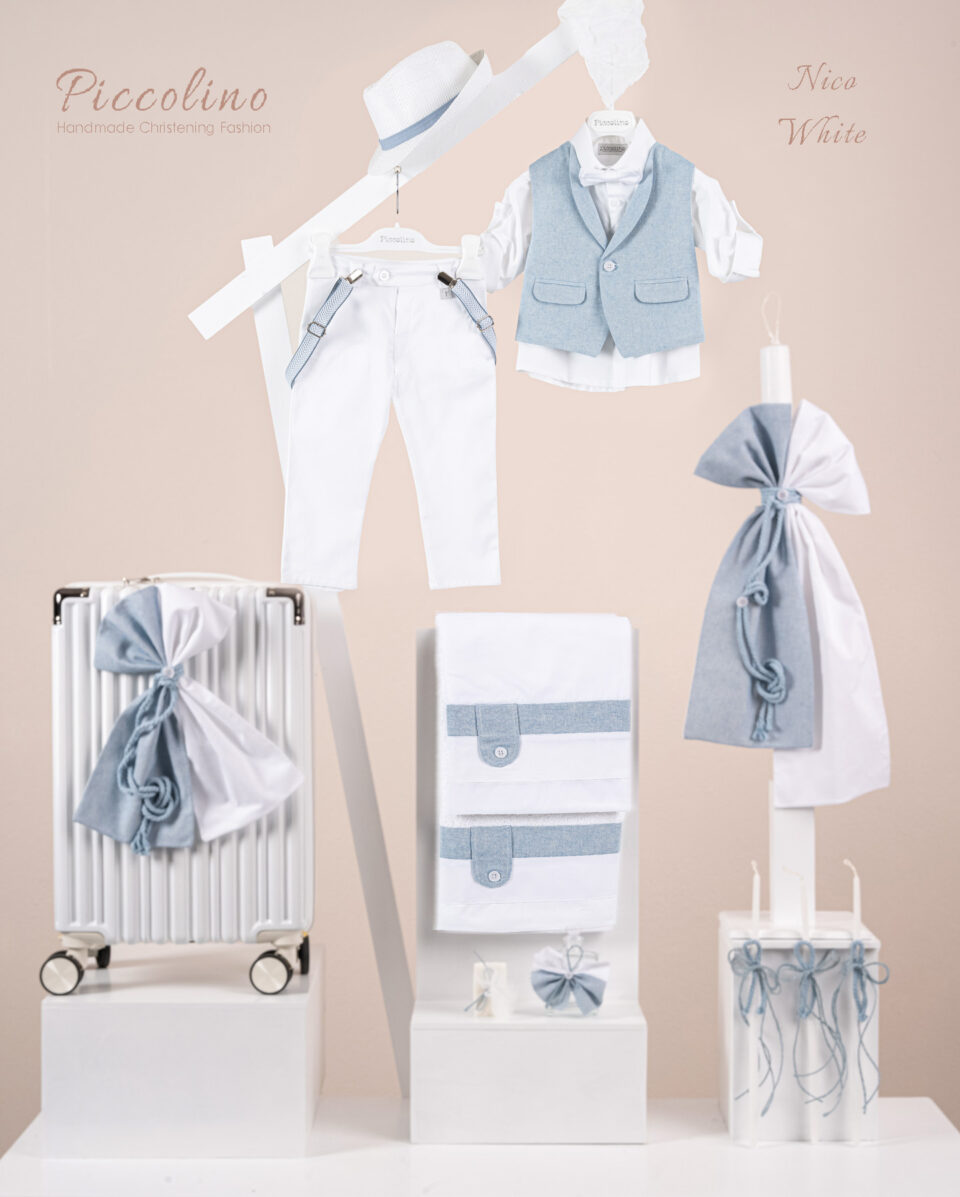 Πακέτο βάπτισης για αγόρι Piccolino Nico white