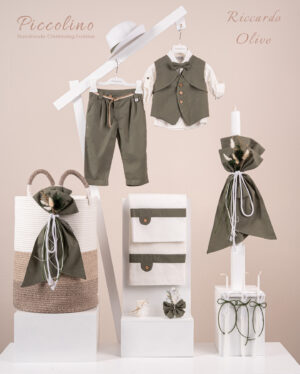 Πακέτο βάπτισης για αγόρι Piccolino Riccardo olive