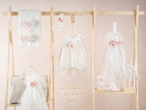 Πακέτο βάπτισης για κορίτσι Piccolino Beatrice ivory με τσάντα καπιτονέ ivory