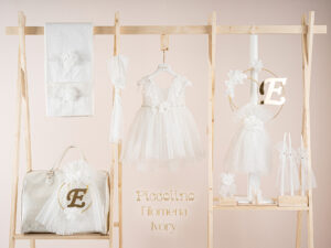 Πακέτο βάπτισης για κορίτσι Piccolino Filomena ivory με τσάντα  ivory