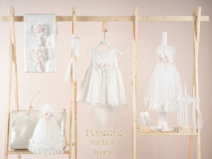 Πακέτο βάπτισης για κορίτσι Piccolino Michele ivory με τσάντα ivory