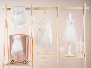 Πακέτο βάπτισης για κορίτσι Piccolino Salina ivory με βαλίτσα pink