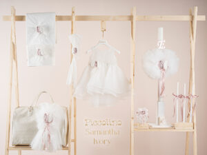 Πακέτο βάπτισης για κορίτσι Piccolino Samantha ivory με τσάντα καπιτονέ ivory