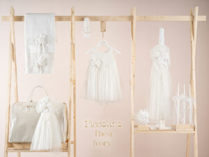 Πακέτο βάπτισης για κορίτσι Piccolino Thea ivory με τσάντα καπιτονέ ivory