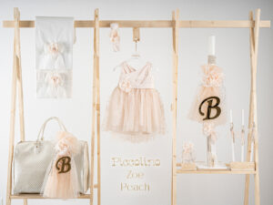 Πακέτο βάπτισης για κορίτσι Piccolino Zoe peach με τσάντα καπιτονέ ivory