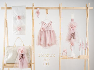 Πακέτο βάπτισης για κορίτσι Piccolino Zoe pink με τσάντα  ivory