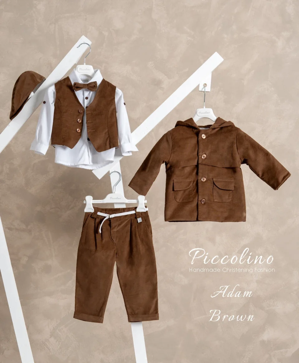 Βαπτιστικό κοστούμι χειμερινό Piccolino ADAM σε χρώμα BROWN.