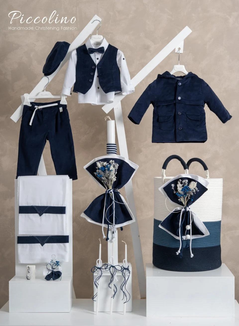 Χειμερινό πακέτο βάπτισης για αγόρι Piccolino PKT-ADAM-BLUE-KALATHI